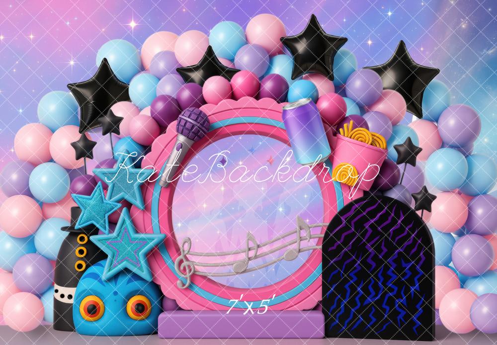 Kate Music Note Balloon Birthday Party Backdrop Designed by Mini MakeBelieve