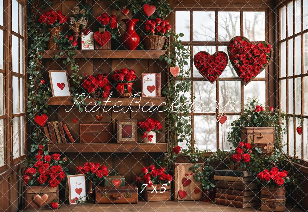 Kate Valentines Red Roses Heart Backdrop Designed by GQ - Kate Backdrop AU