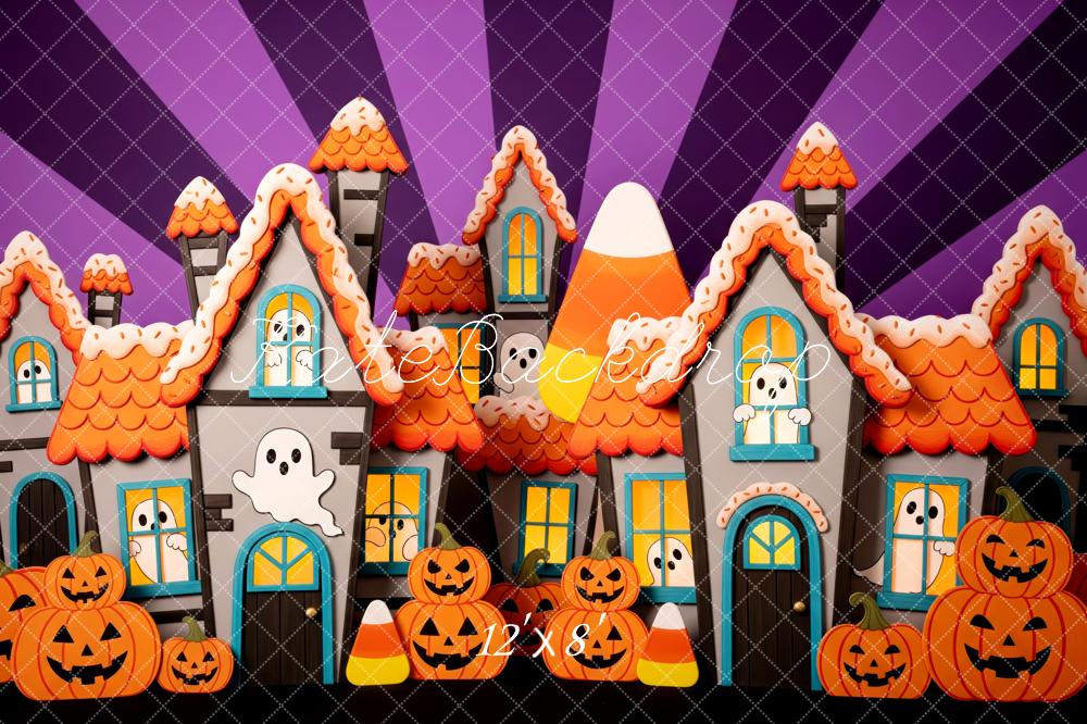 Kate Halloween Haunted Houses Backdrop Designed by Patty Roberts