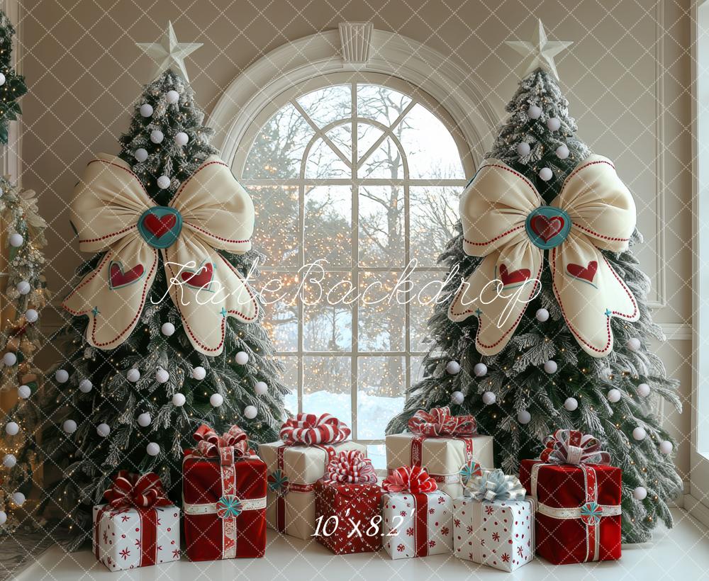 Kate Christmas Trees Bows Presents Backdrop Designed by Mini MakeBelieve - Kate Backdrop AU
