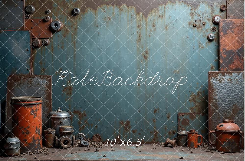 Kate Rusty Metal Wall Industrial Backdrop Designed by Laura Bybee - Kate Backdrop AU