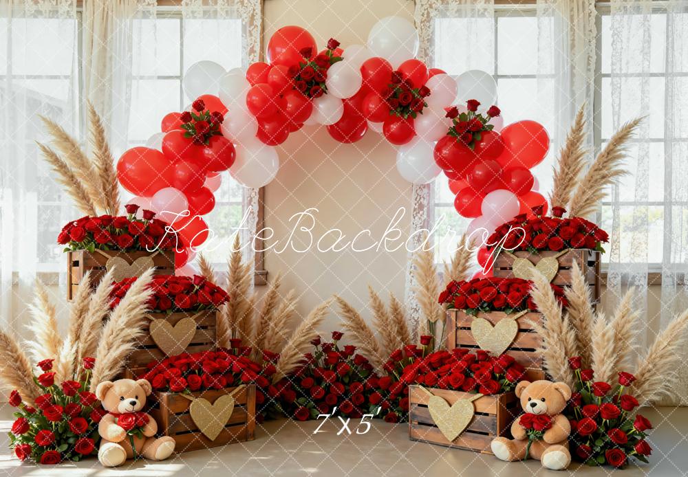 Kate Balloons Roses Valentine Backdrop Designed by Mini MakeBelieve