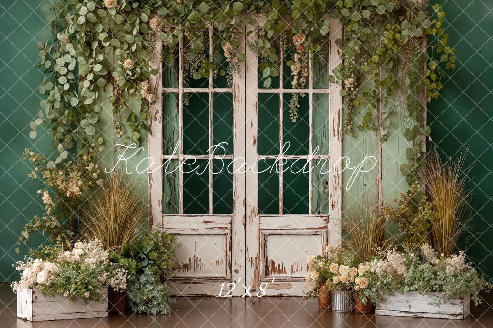 Kate Vintage Door Greenery Backdrop Designed by Emetselch