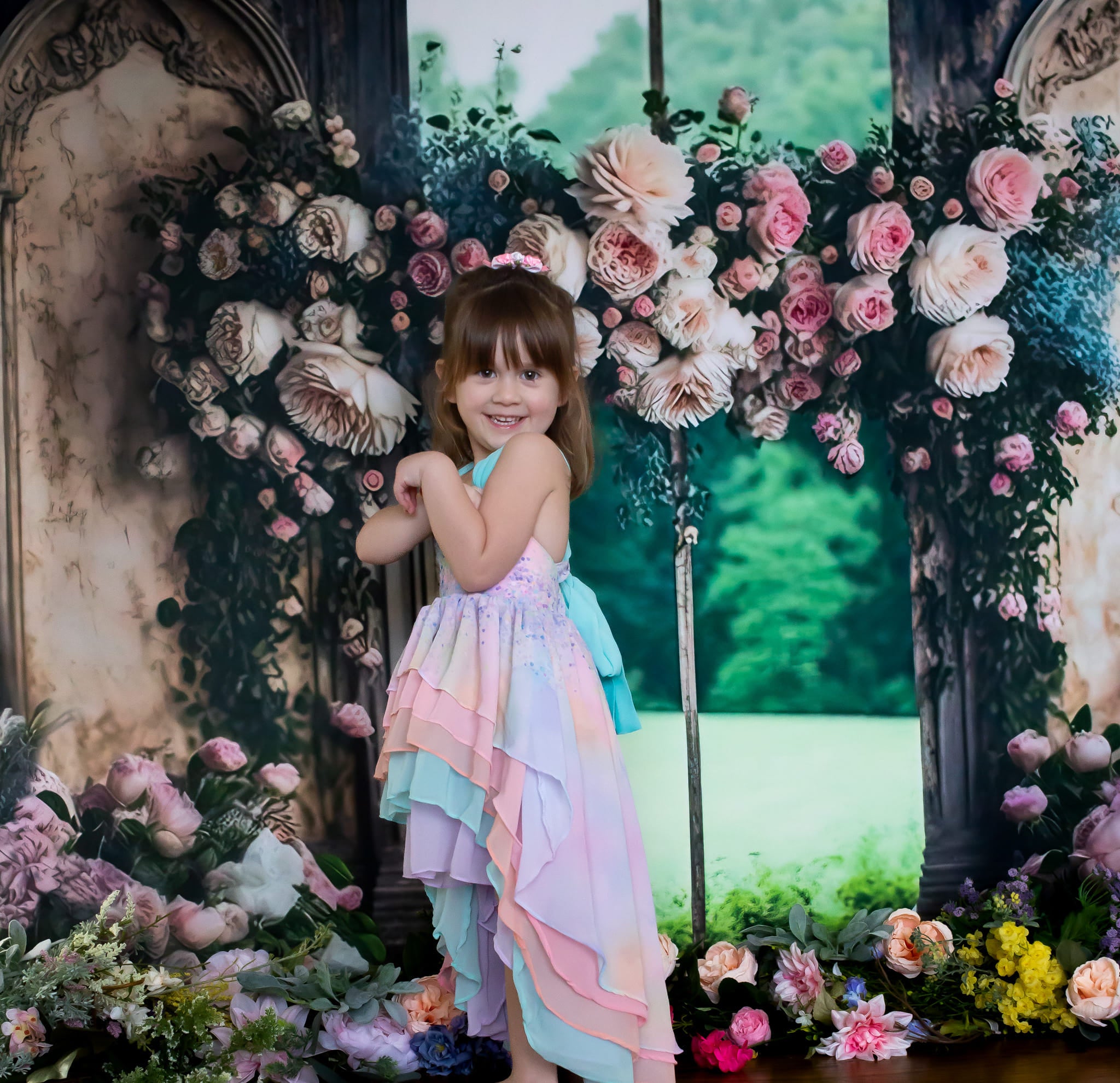 Kate Pink Rose Floral Backdrop Outside Wedding Wall Designed by Mini MakeBelieve - Kate Backdrop AU