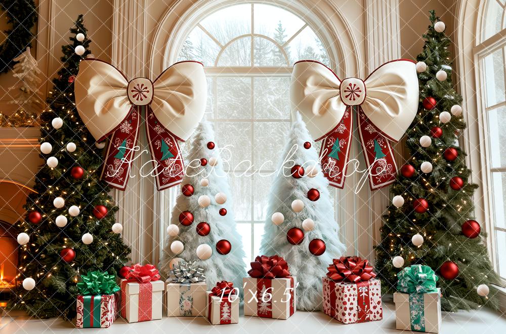 Kate Christmas Trees Bows Presents Backdrop Designed by Mini MakeBelieve - Kate Backdrop AU