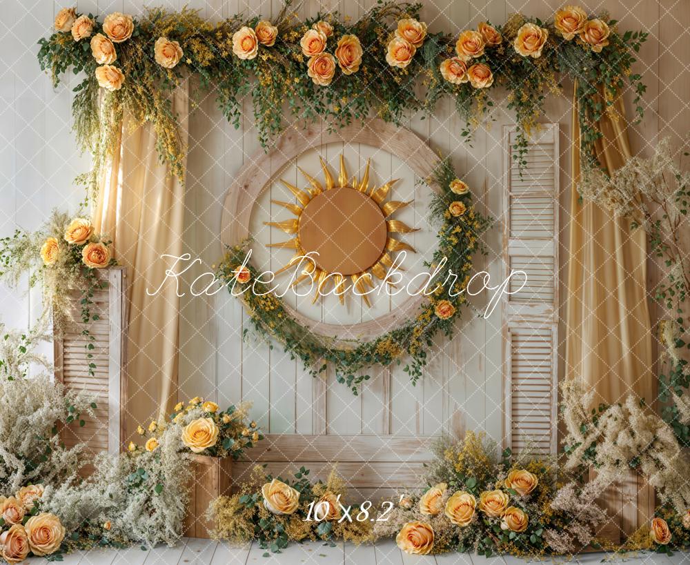 Kate Spring Yellow Roses Sun Backdrop Designed by Emetselch