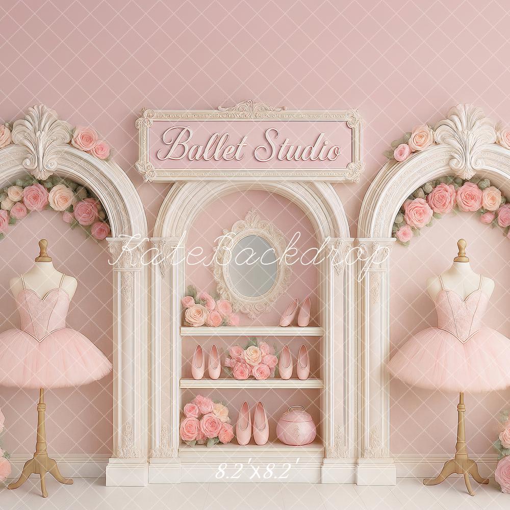 Kate Ballet Studio Pink Girl Backdrop Designed by Ashley Paul - Kate Backdrop AU