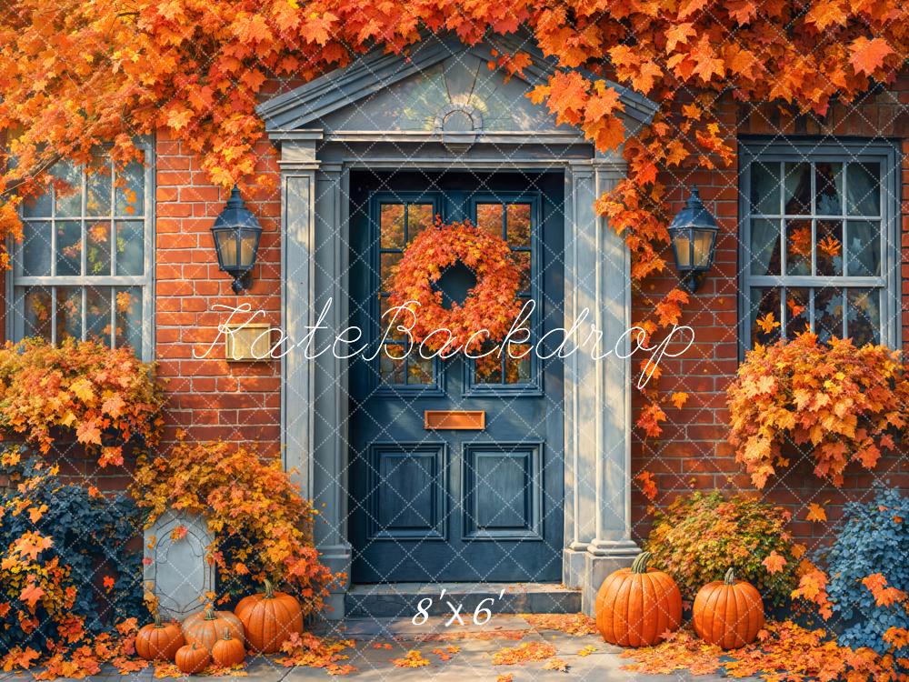 Kate Autumn Door Pumpkins Backdrop Designed by Emetselch