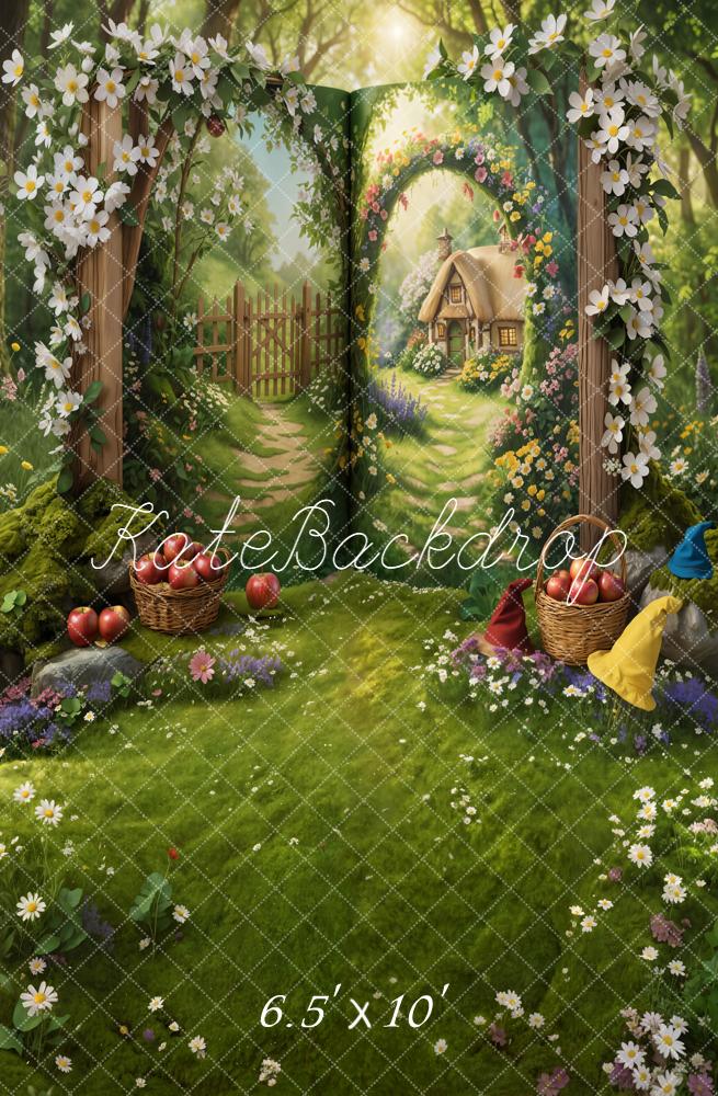 Kate Fairy Fantasy Cottage Open Book Forest Backdrop Designed by Chain