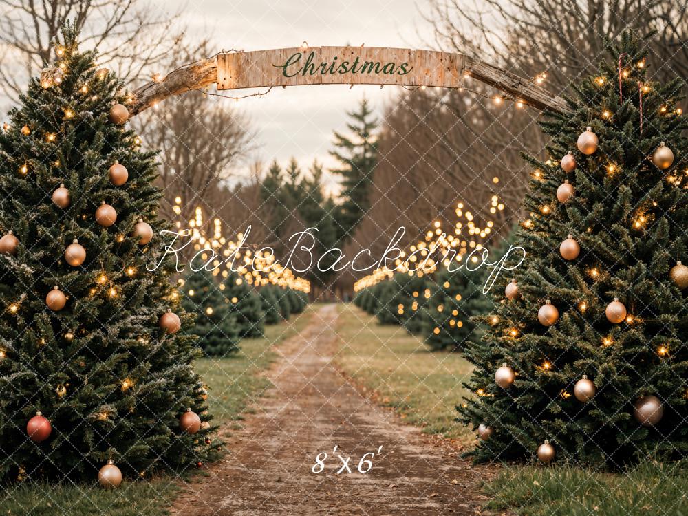 Kate Christmas Tree Farm Fleece Backdrop Designed by Emetselch - Kate Backdrop AU