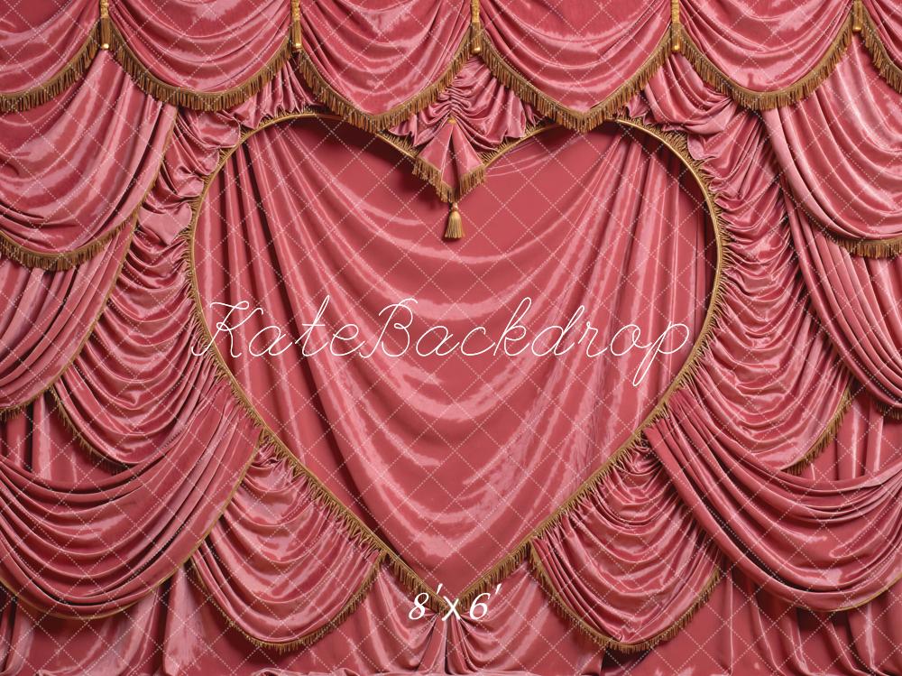 Kate Pink Curtain Heart Shape Drapes Backdrop Designed by Mini MakeBelieve