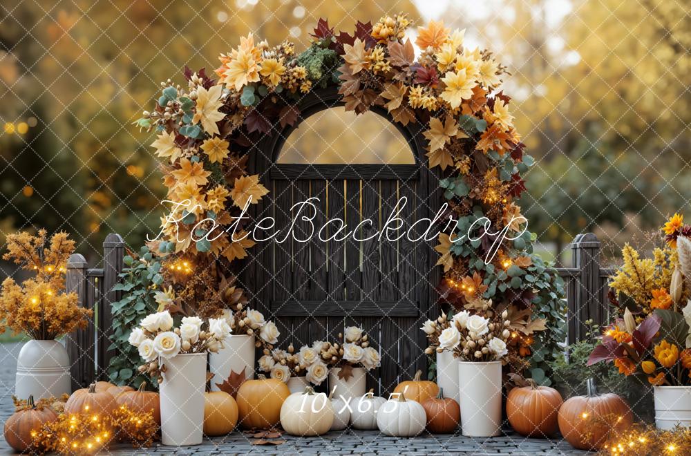 Kate Autumn Arch Pumpkins Backdrop Designed by Mini MakeBelieve