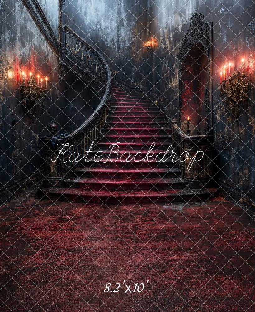 Kate Cascading Stairs Red Carpet Gothic Wall Backdrop Designed by Emetselch - Kate Backdrop AU