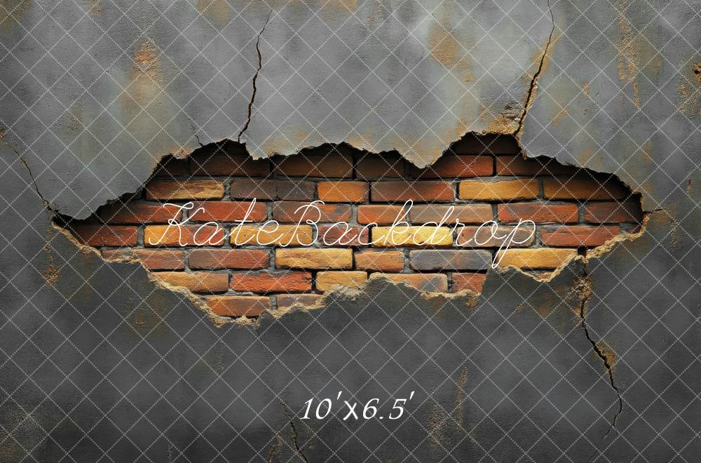 Kate Cracked Concrete Exposed Brick Backdrop Designed by Mini MakeBelieve
