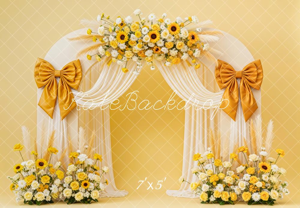 Kate Flower Yellow Bow Drapes Backdrop Designed by Patty Roberts