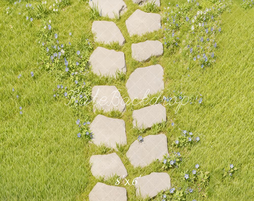 Kate Stone Path Grass Field Fleece Backdrop Designed by Kate Image