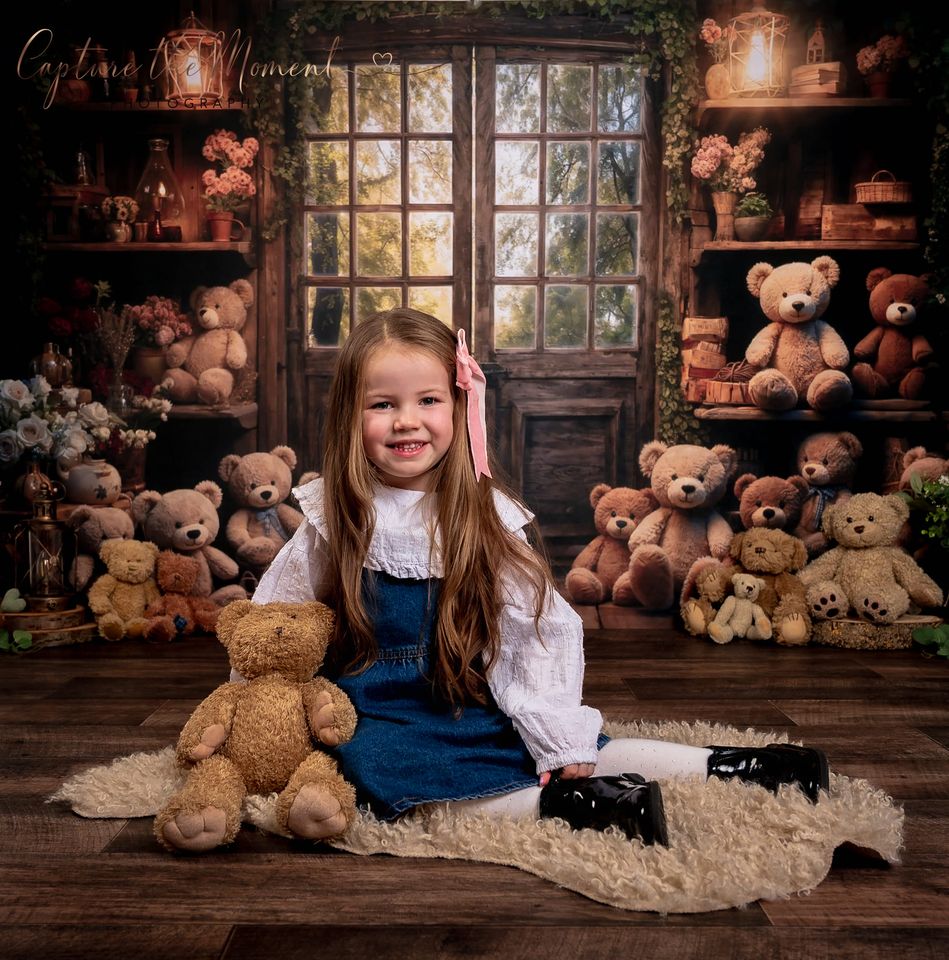 Kate Spring Bear Lantern Cabin Backdrop Designed by Emetselch - Kate Backdrop AU