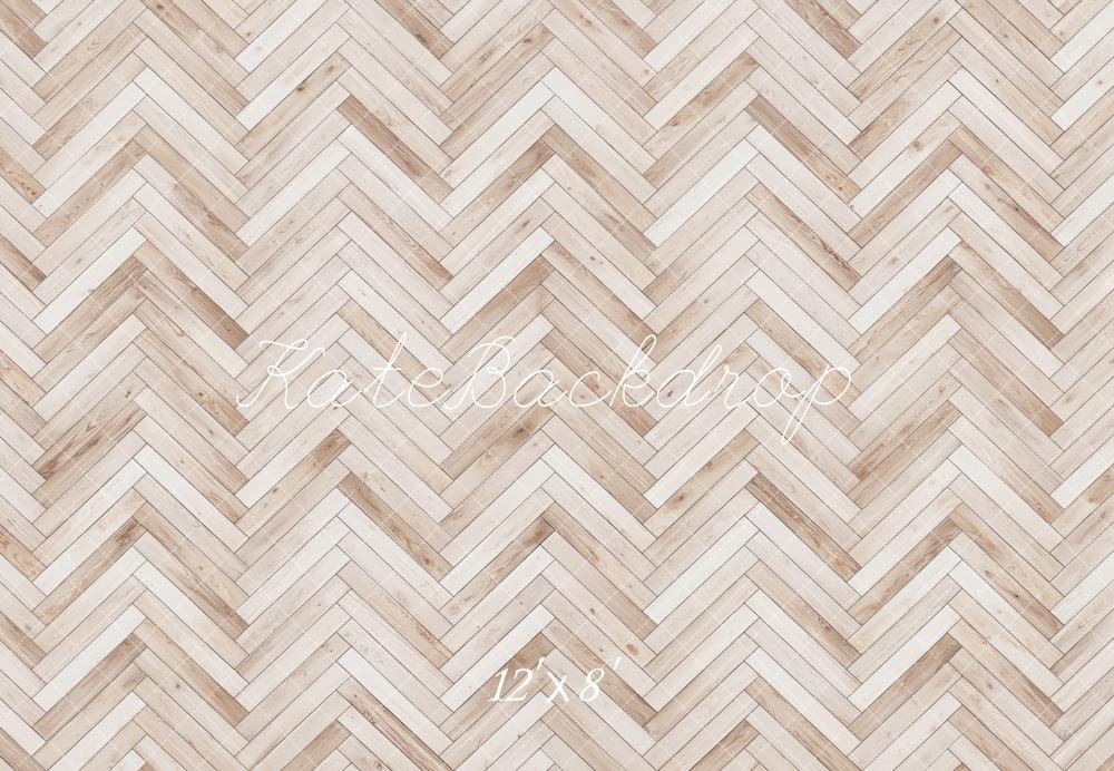 Kate Herringbone Wood Texture Fleece Backdrop Designed by Emetselch