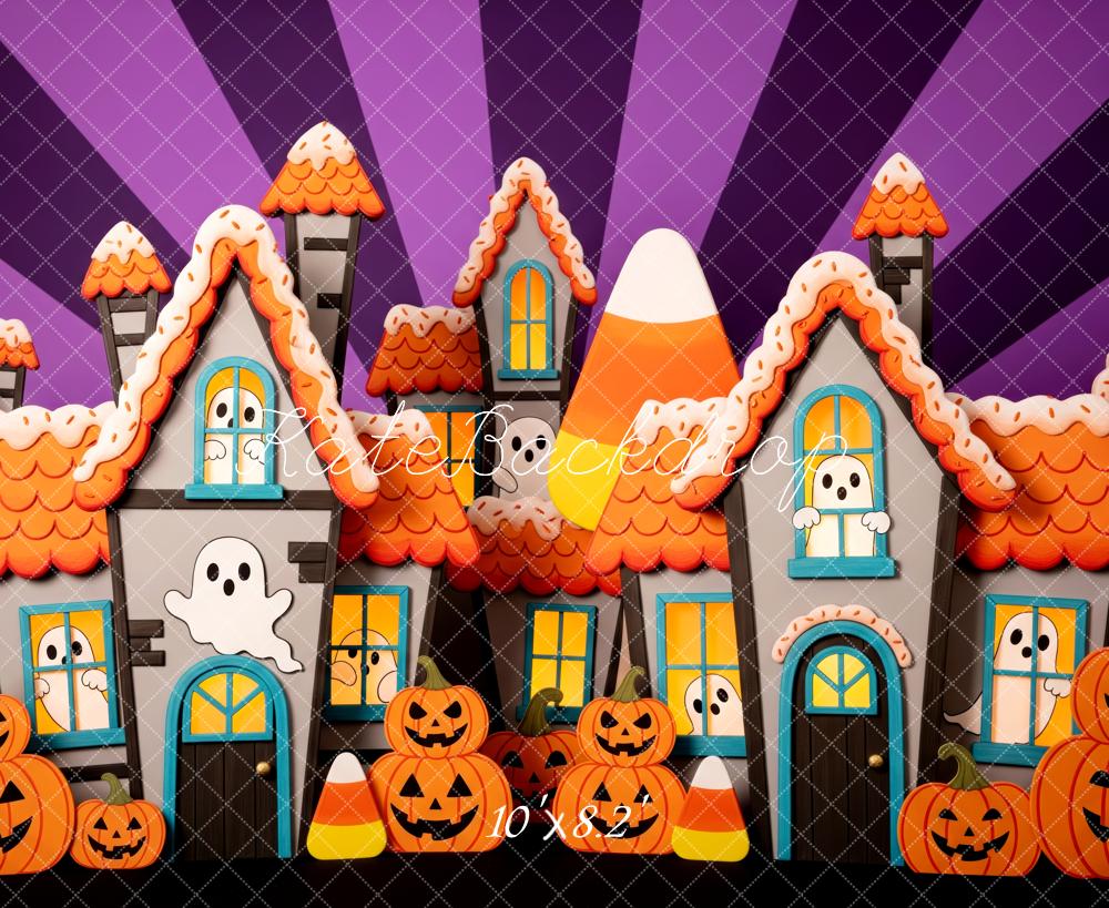 Kate Halloween Haunted Houses Backdrop Designed by Patty Roberts