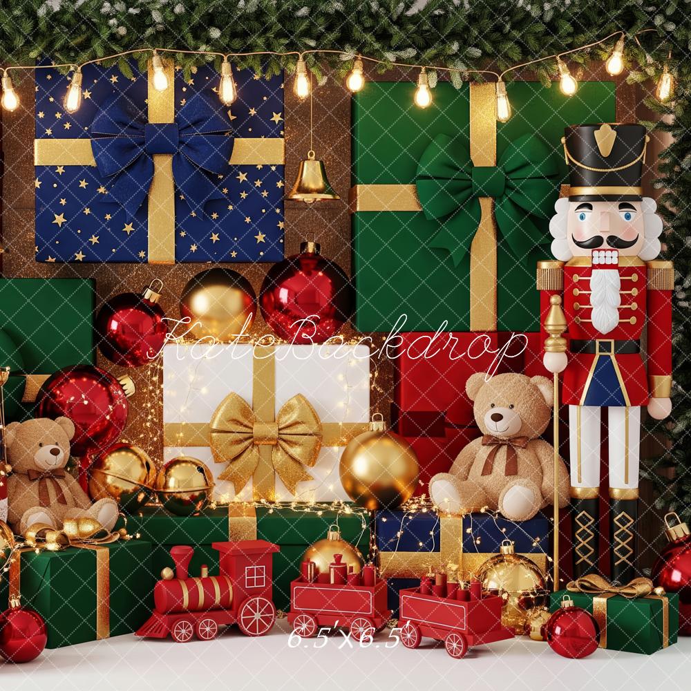Kate Christmas Nutcracker Gift Boxes Drums Backdrop Designed by Patty Roberts