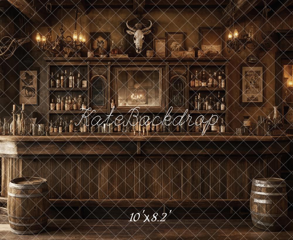 Kate Western Saloon Bar Interior Vintage Fleece Backdrop Designed by Emetselch
