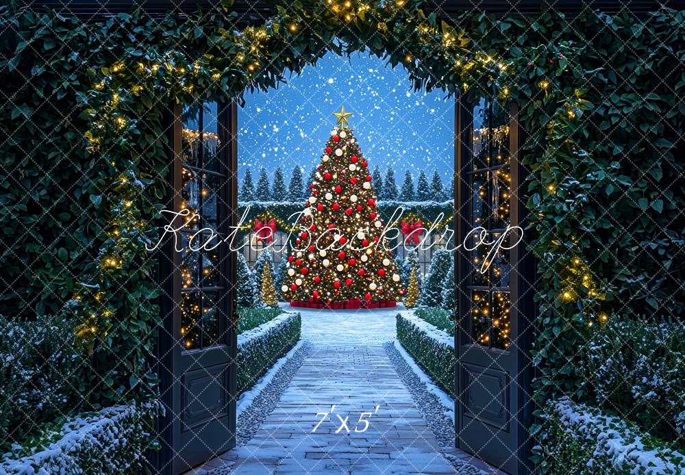 Kate Christmas Tree Snow Backdrop Designed by Mini MakeBelieve - Kate Backdrop AU