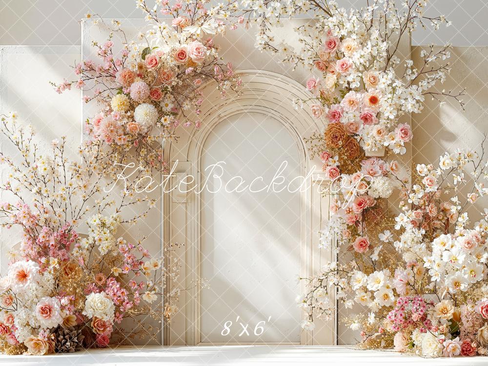 Kate Spring Flower Arch Cream Floral Backdrop Designed by Emetselch