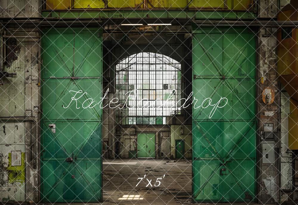 Kate Industrial Green Metal Warehouse Backdrop Designed by Emetselch