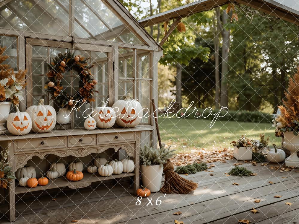 Kate Halloween Pumpkin Greenhouse Backdrop Designed by Mini MakeBelieve