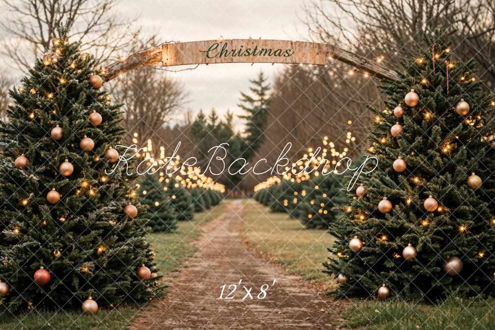 Kate Christmas Tree Farm Fleece Backdrop Designed by Emetselch - Kate Backdrop AU