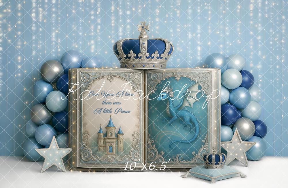 Kate Blue Dragon Crown Stars Book Backdrop Designed by Ashley Paul - Kate Backdrop AU