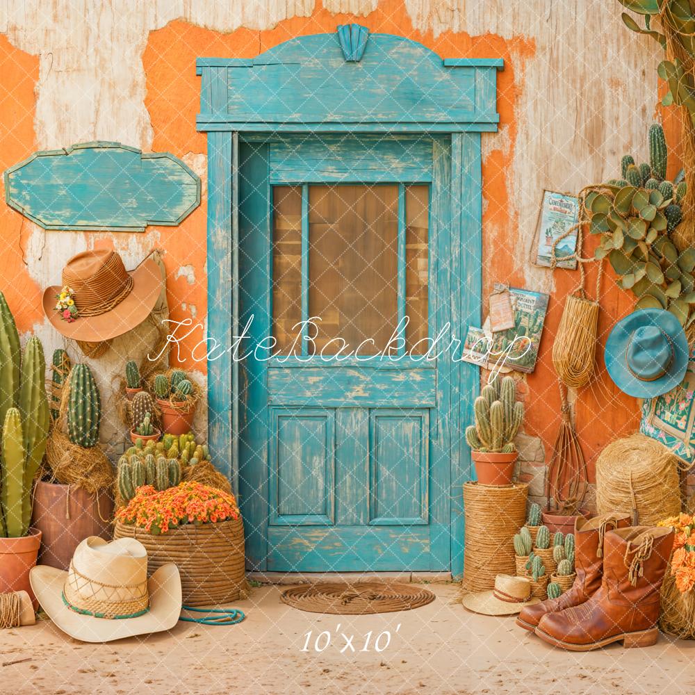 Kate Western Cactus Hats Door Backdrop Designed by Emetselch - Kate Backdrop AU