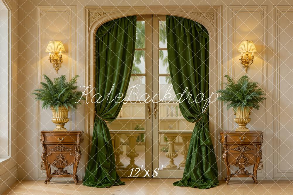 Kate Green Plants Curtains Backdrop Designed by Emetselch