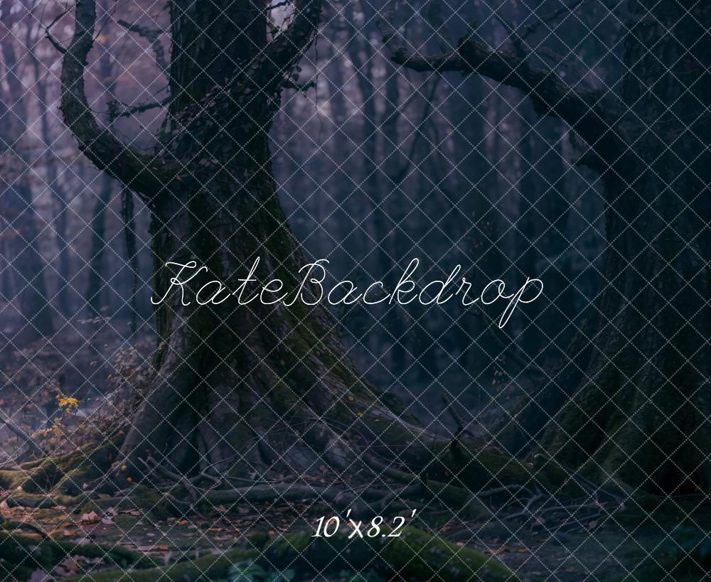 Kate Forest Mossy Tree Trunks Misty Backdrop Designed by Emetselch - Kate Backdrop AU