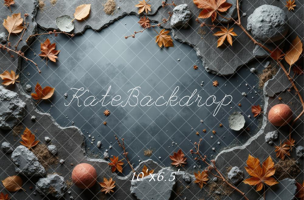 Kate Autumn Leaves Rocks Backdrop Designed by Laura Bybee - Kate Backdrop AU