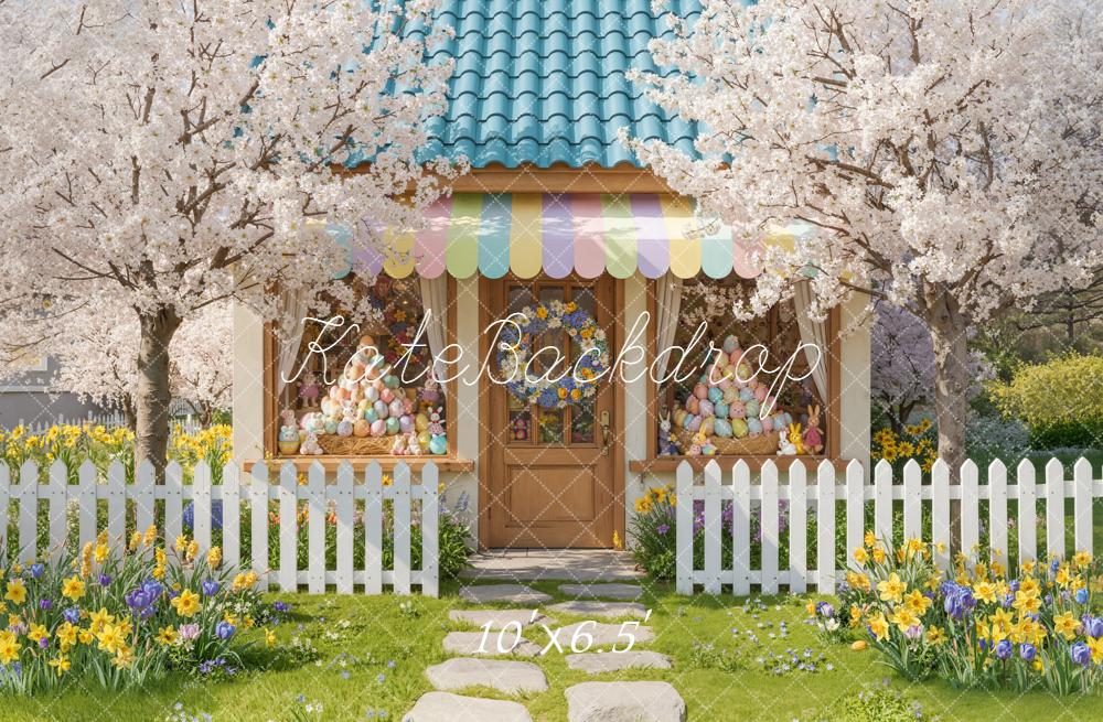 Kate Easter Bunny House Eggs Garden Backdrop Designed by Emetselch