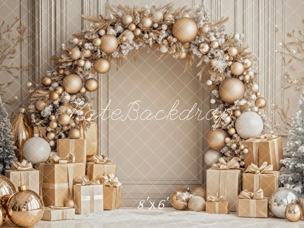 Kate Christmas Arch Gold Presents Backdrop Designed by Patty Roberts - Kate Backdrop AU