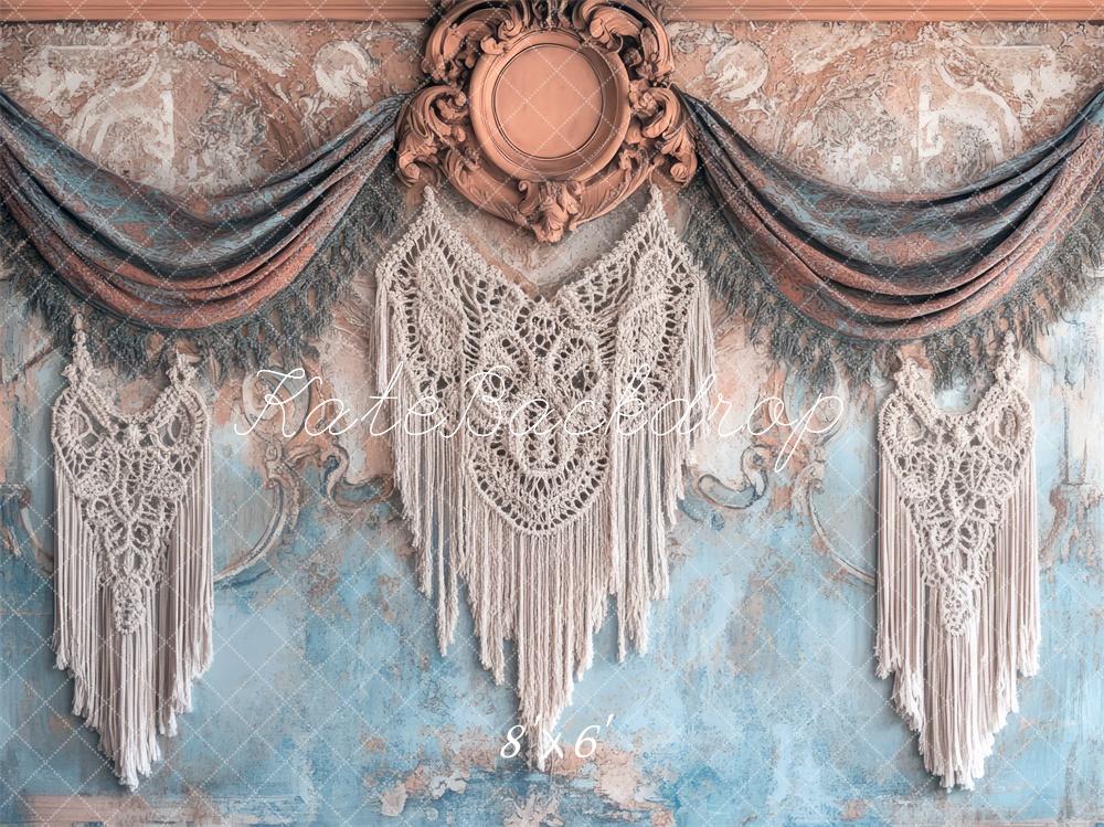 Kate Boho Macrame Drapes Vintage Wall Backdrop Designed by Mini MakeBelieve - Kate Backdrop AU