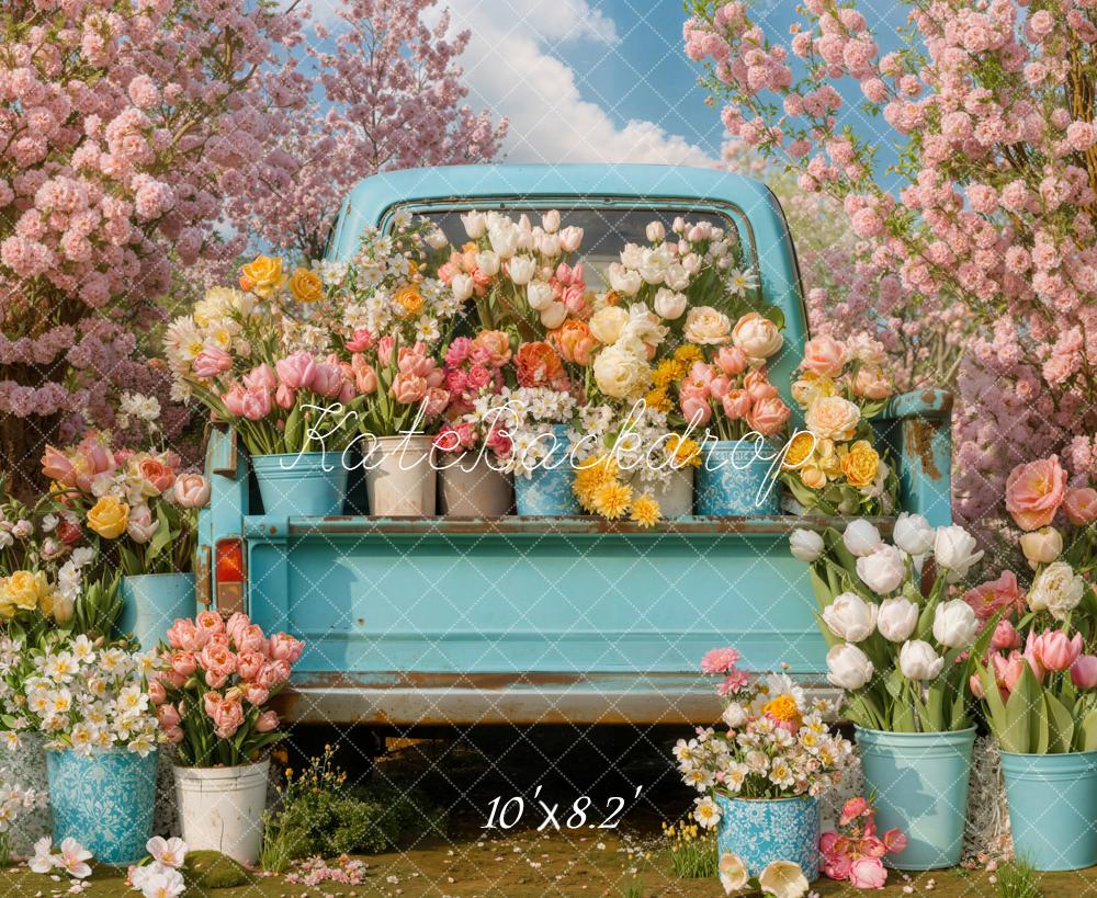 Kate Truck Flower Blossoms Backdrop Designed by Chain