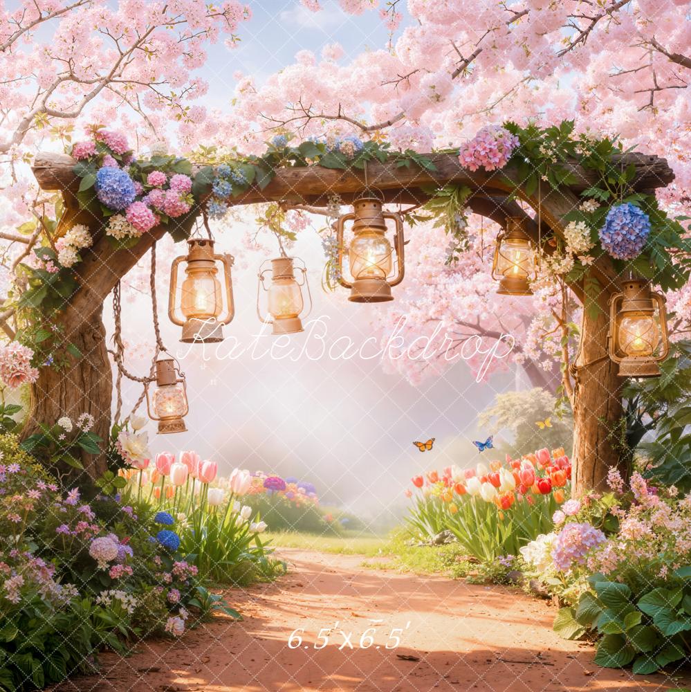 Kate Spring Flower Arch Lantern Backdrop Designed by Emetselch
