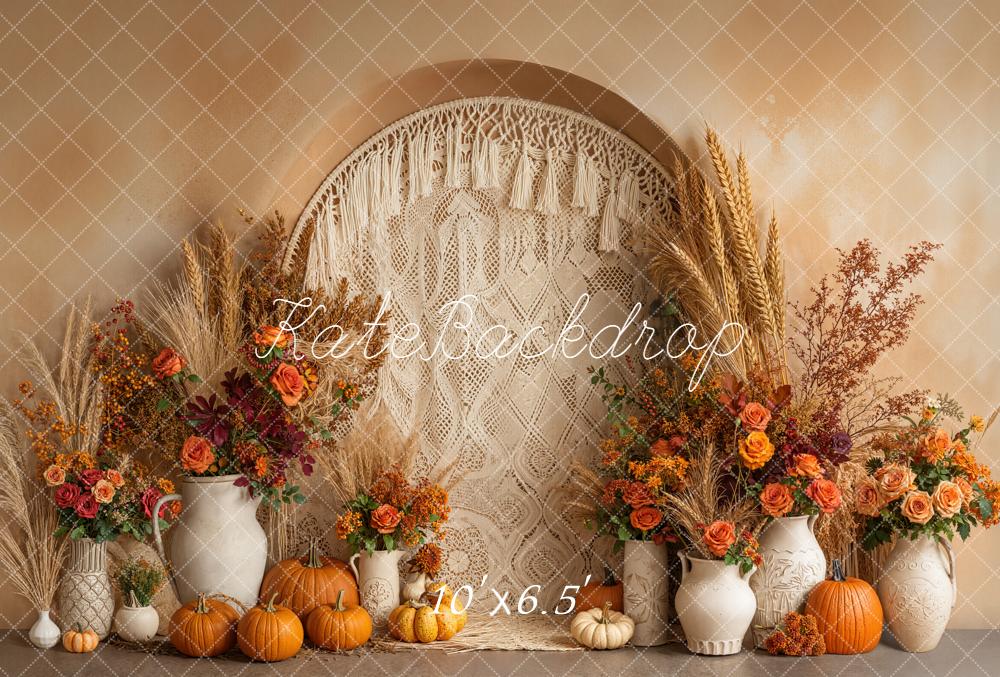 Kate Fall Arch Pumpkin Fleece Backdrop Designed by Emetselch
