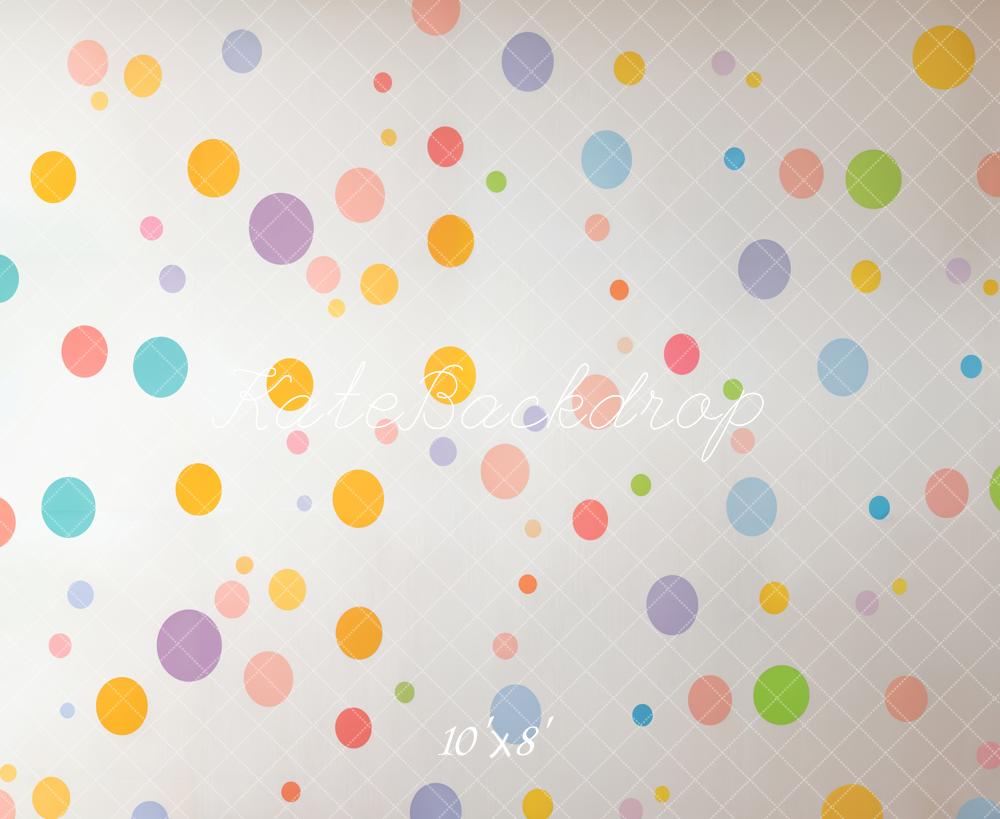 Kate Colourful Polka Dots Fleece Backdrop Designed by Emetselch - Kate Backdrop AU