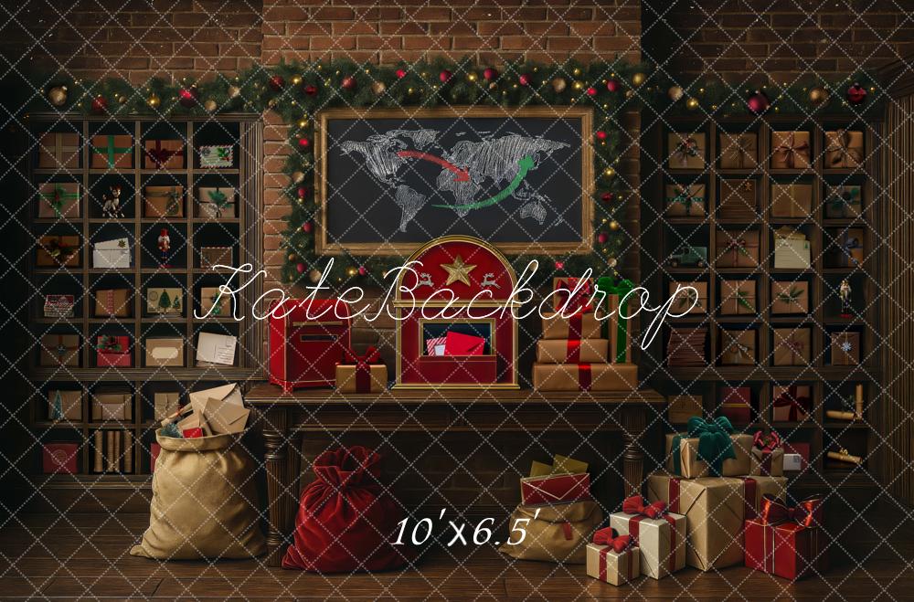 Kate Christmas Gift Workshop Map Backdrop Designed by Mini MakeBelieve - Kate Backdrop AU