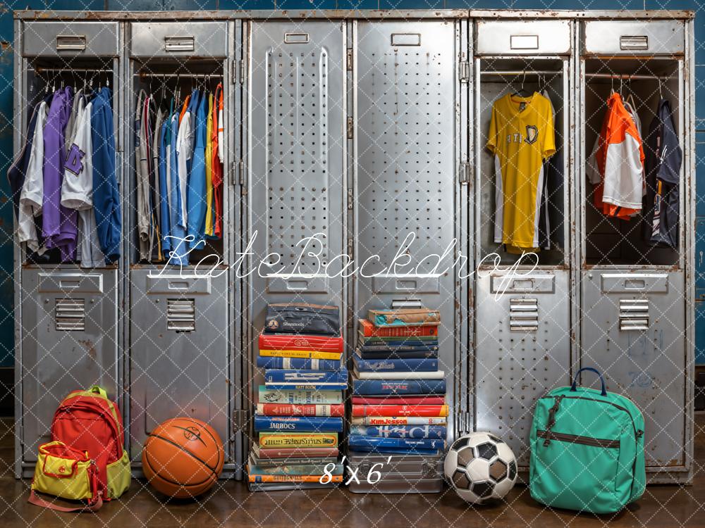 Kate Back to School Lockers Sports Fleece Backdrop Designed by Emetselch - Kate Backdrop AU