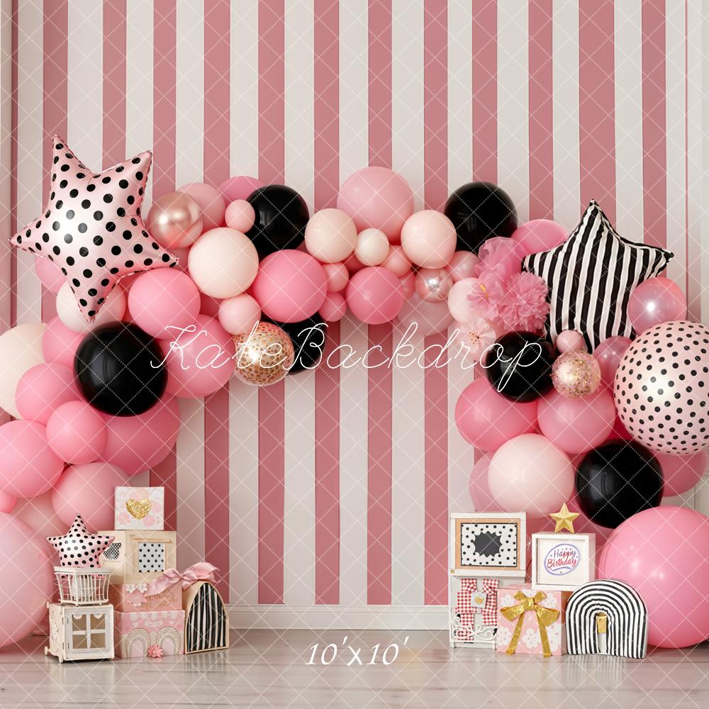 Kate Pink Balloon Cake Smash Backdrop Designed by Emetselch