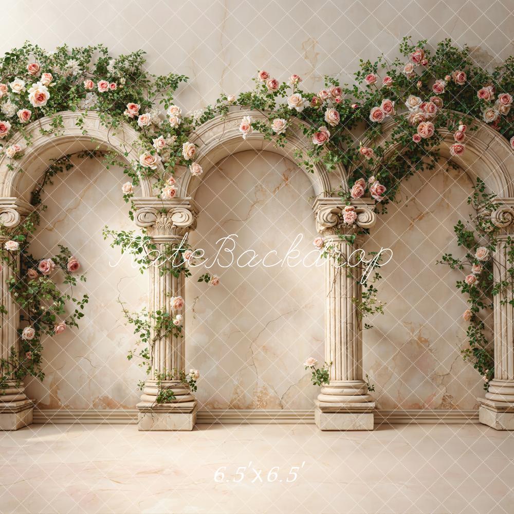 Kate Flower Arch Wedding Columns Backdrop Designed by Emetselch