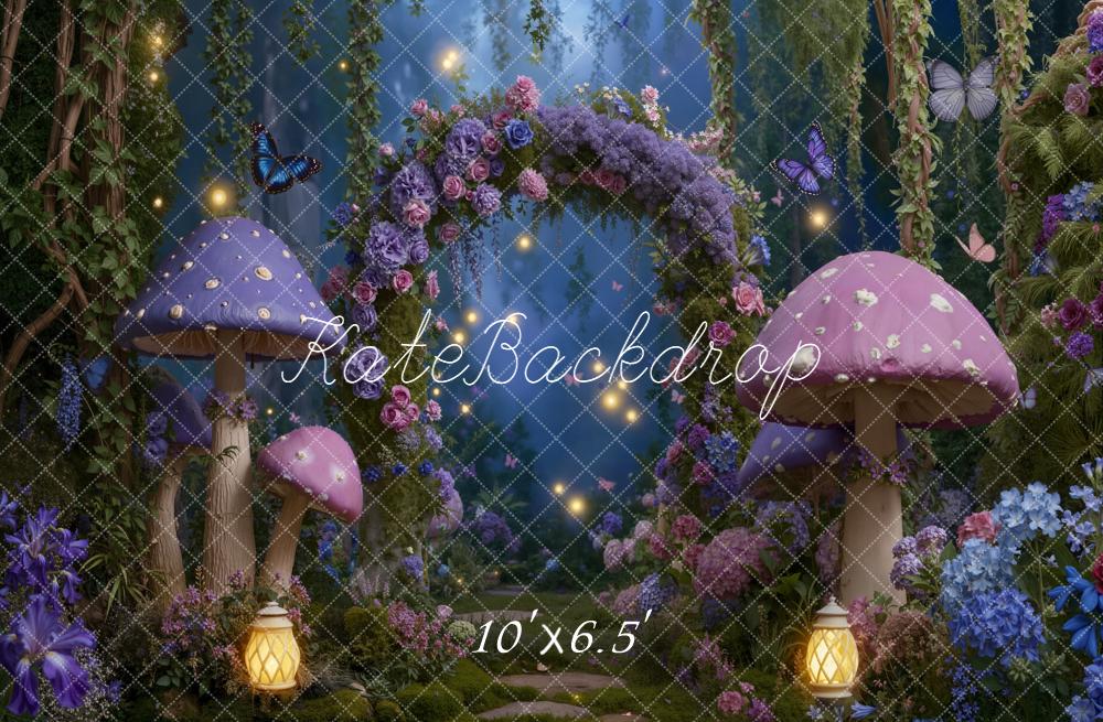 Kate Fairy Fantasy Night Mushrooms Backdrop Designed by Emetselch