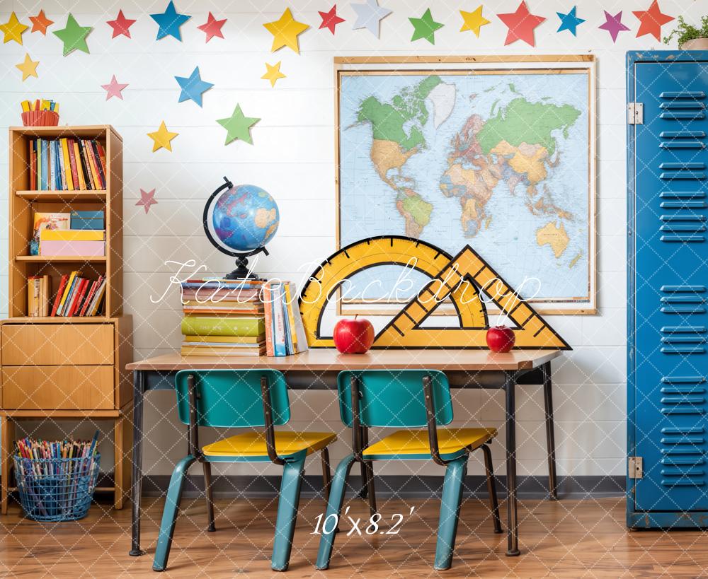 Kate Back To School Classroom Map Backdrop Designed by Emetselch - Kate Backdrop AU