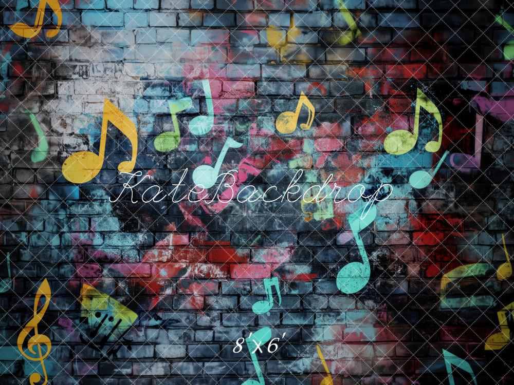 Kate Graffiti Brick Wall Music Backdrop Designed by Patty Roberts - Kate Backdrop AU