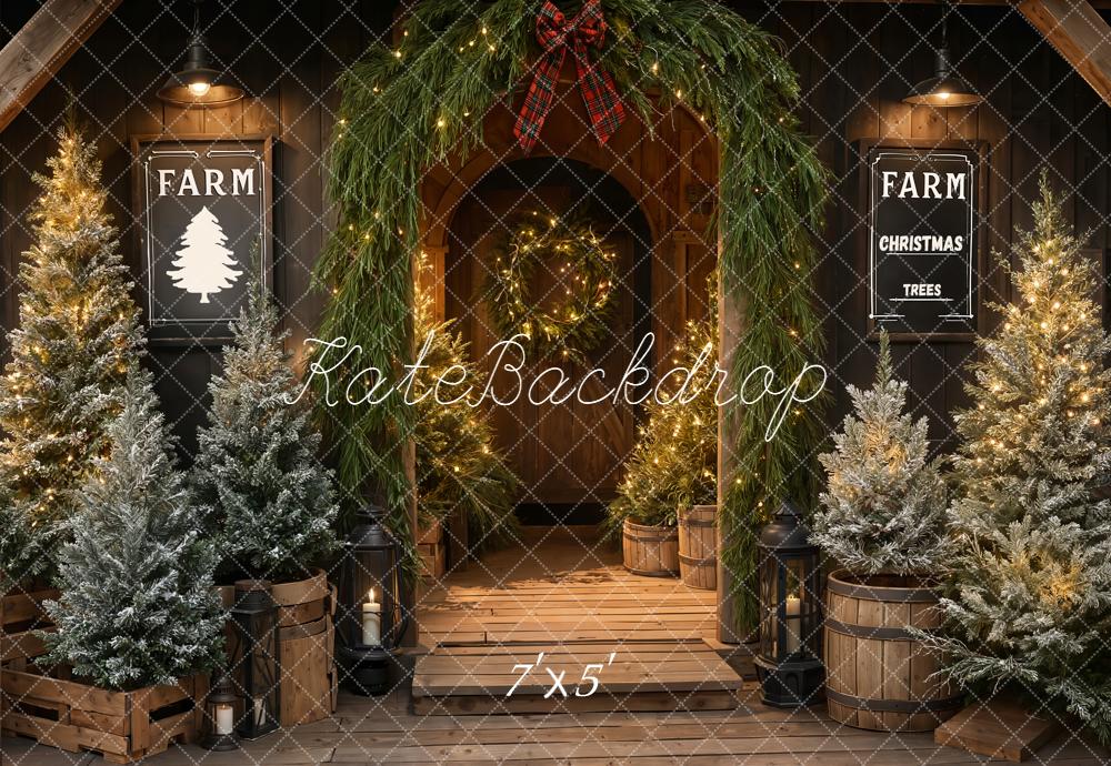 Kate Christmas Farm Tree Wooden Backdrop Designed by Emetselch